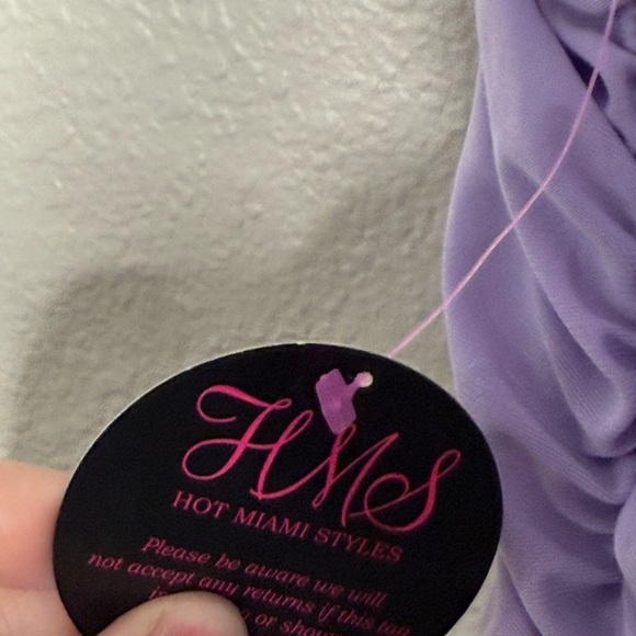 Hot Miami Styles Lavender Ruched Mini Dress NWT M - Picture 7 of 7